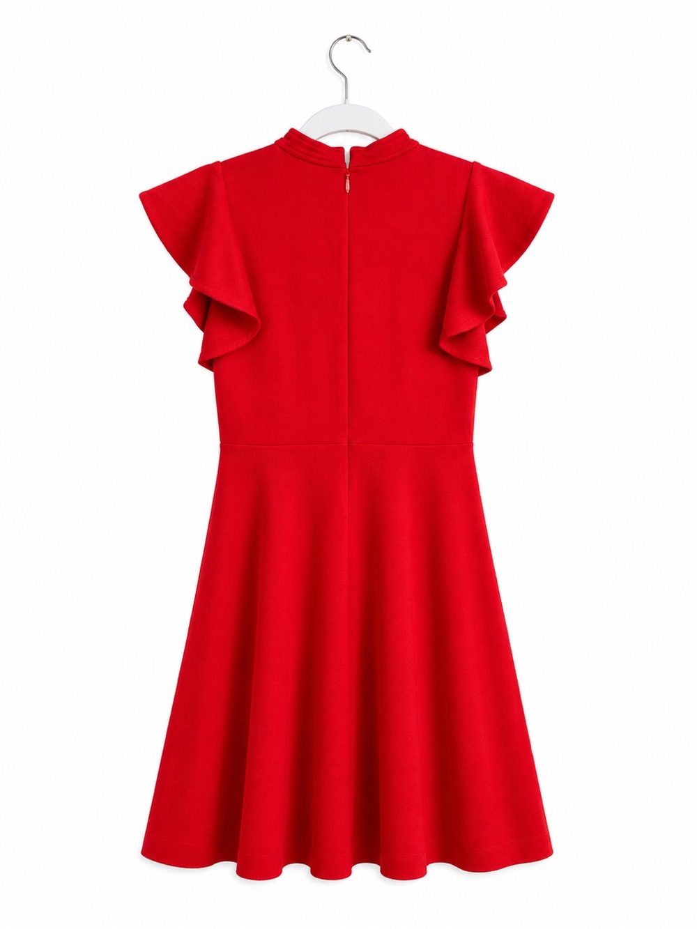 Anthropologie Maeve Deena Mini Dress RED Flutter Sleeve NEW classic academia - Picture 3 of 6